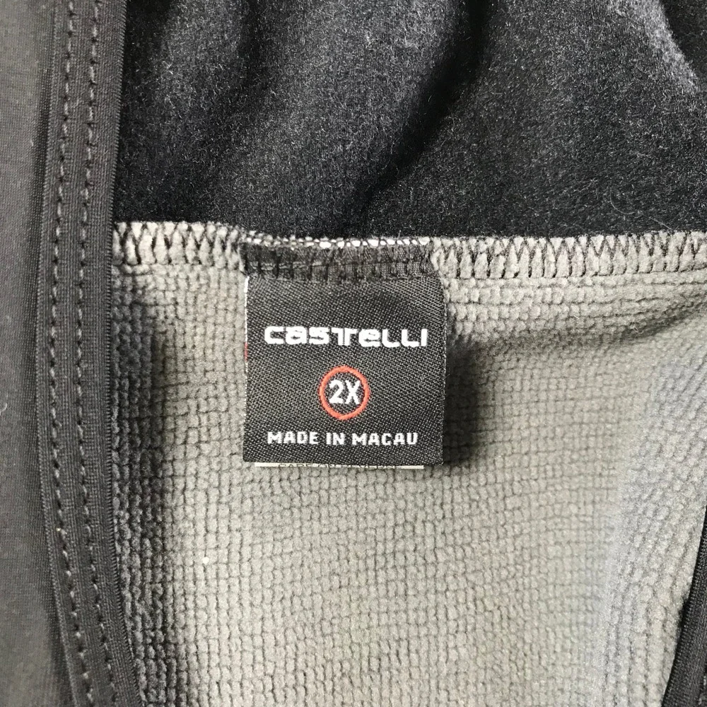 Castelli Mens Black Cycling Bib Tights Padded Chamois Zipper Ankle Size 2XL